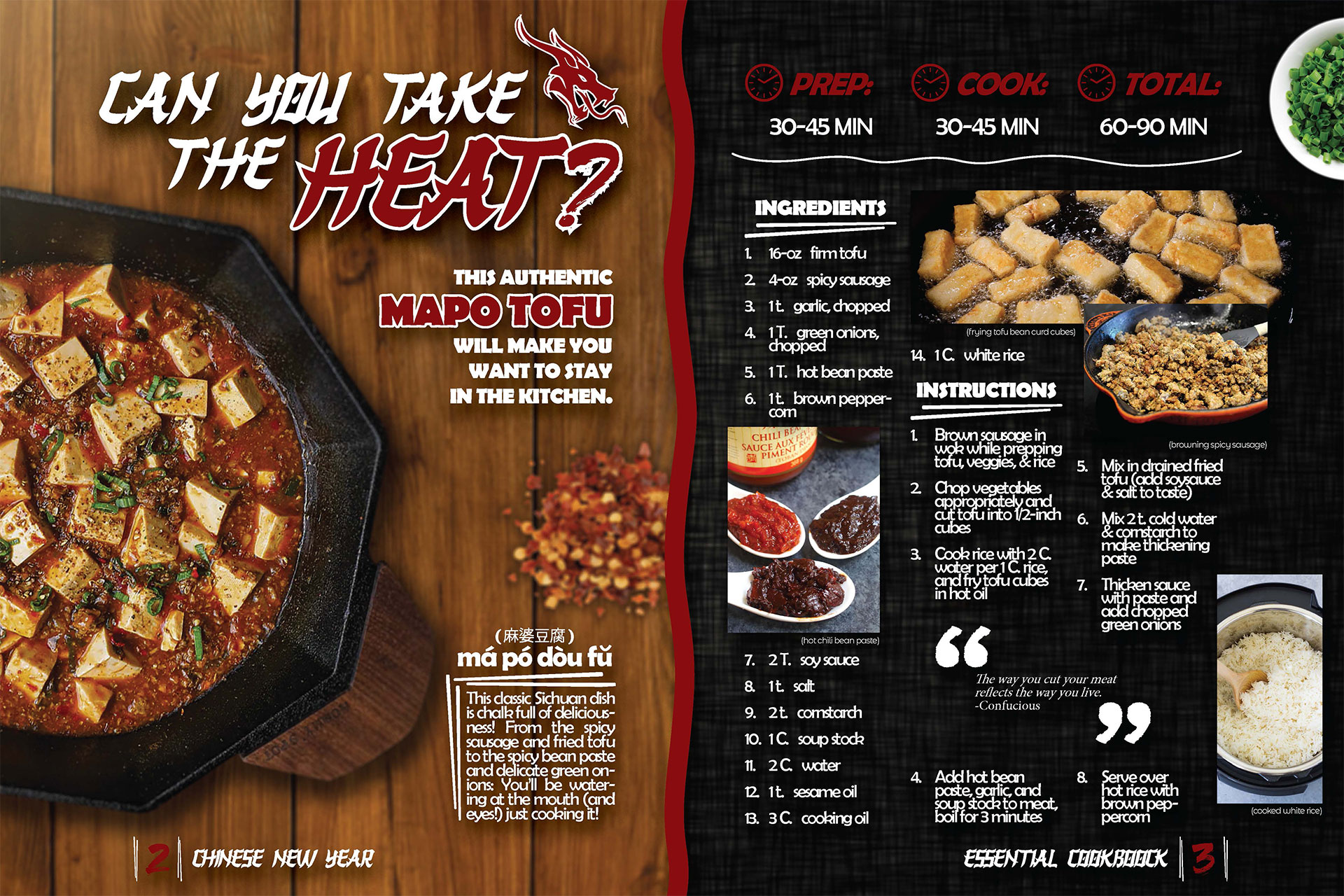 Chinese New Year Cookbook Tofu Meal Spread